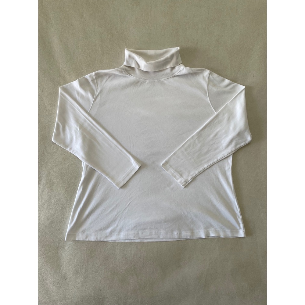 Duluth Trading Co Men 2XL White Cotton Long Sleeve Turtleneck Shirt Layering Tee